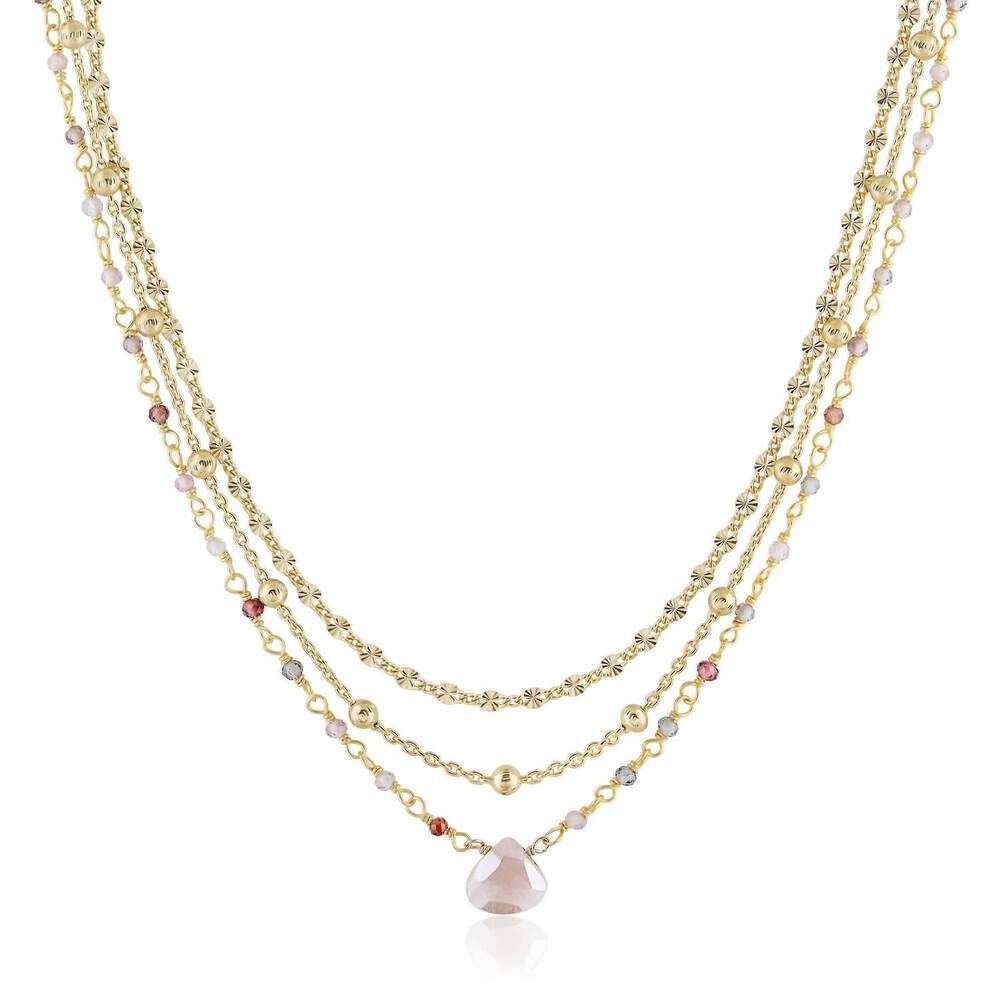 NEW ELA RAE women's lina necklaces in pink moonstone